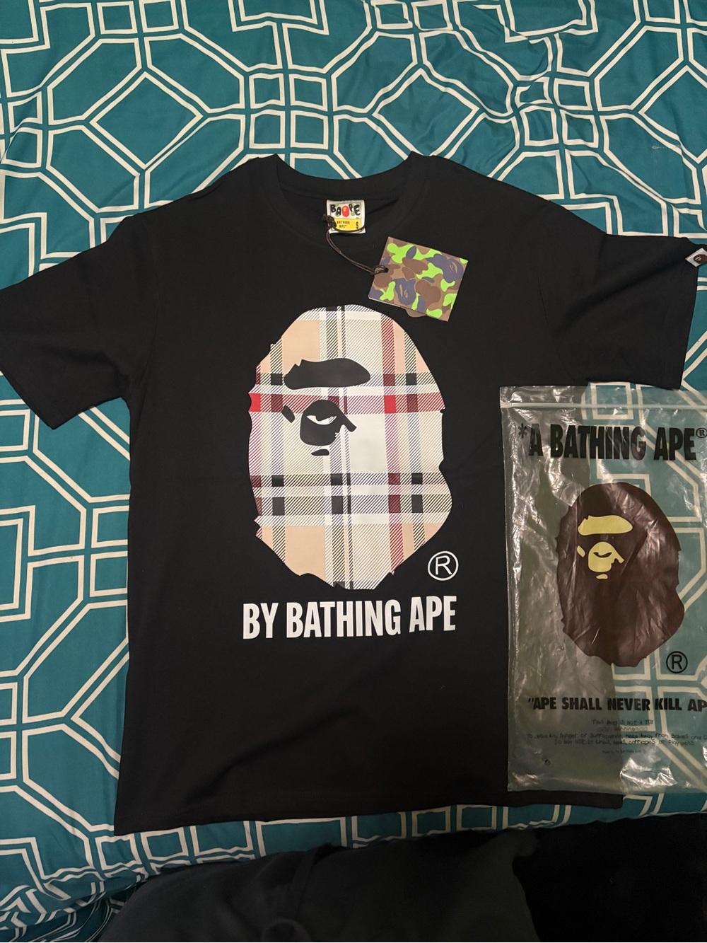 Black Burberry x Bape tee